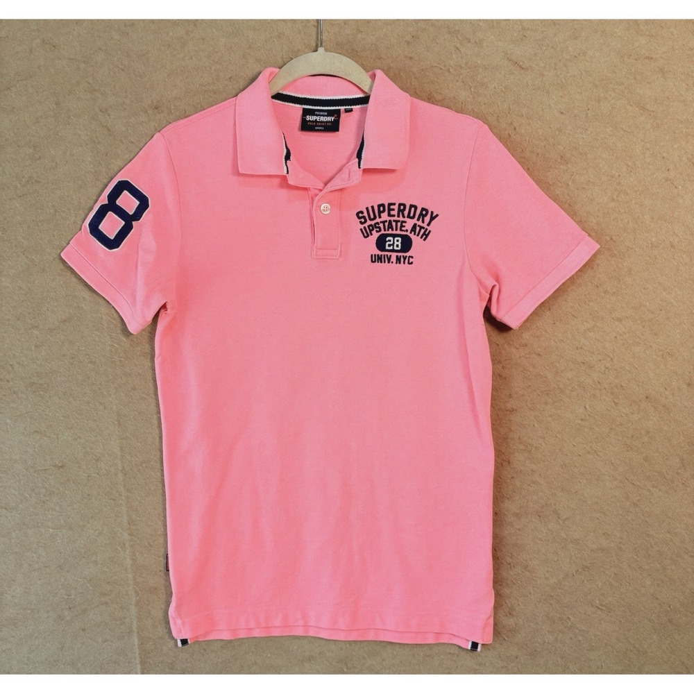 Superdry Polo Shirt Mens‎ Sz S Pink Classic Pique Logo Sport Cotton Golf Rugby